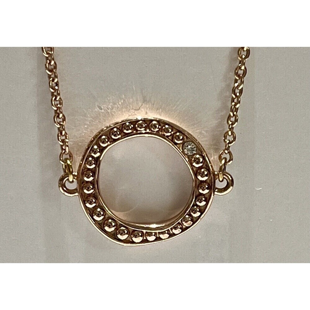 ADORE Stack & Sparkle Circle Rose Gold Crystal Organic Adjustable Bracelet 7.5in